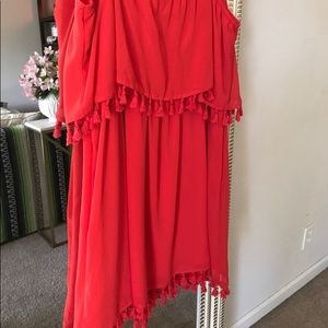 coral Dress with fringe xxl